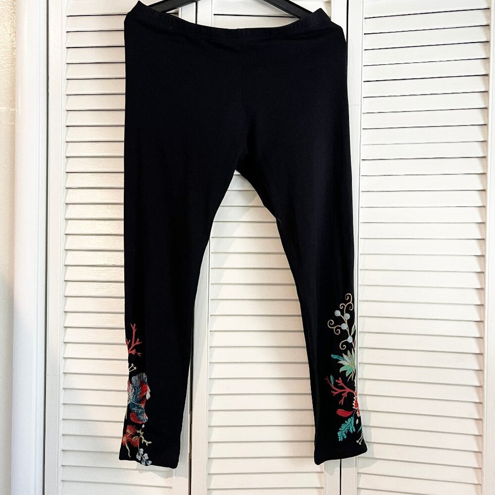 Johnny Was Embroidered Leggings M
